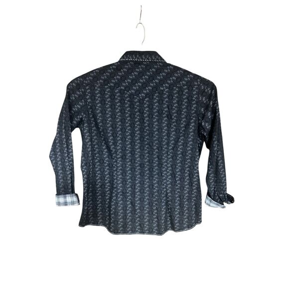 Panhandle Rough Stock Extra Large (XL) Western Black Pearl Snap - Picture 2 of 7